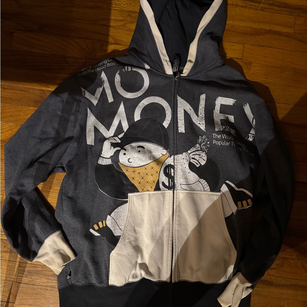 Rocawear Gray and Cream Vintage Hoodie